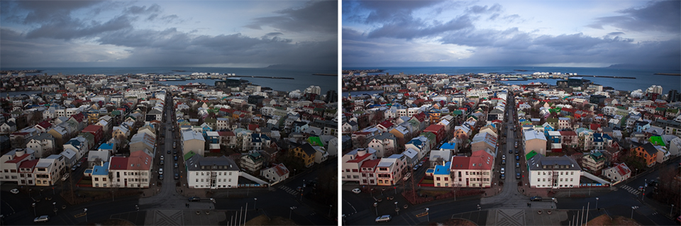 Reykjavik selectief kleuren opgehaald